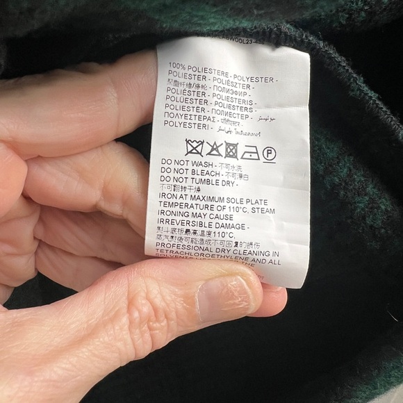 NEW PIOMBO Men's Size Large Green & Black Plaid Flannel Shacket Jacket Pockets - Picture 9 of 9